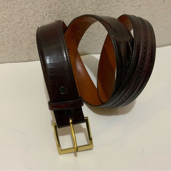 Lucchese Classics Belt, Style# B1422 Size 44 Burgundy - Picture 2 of 16